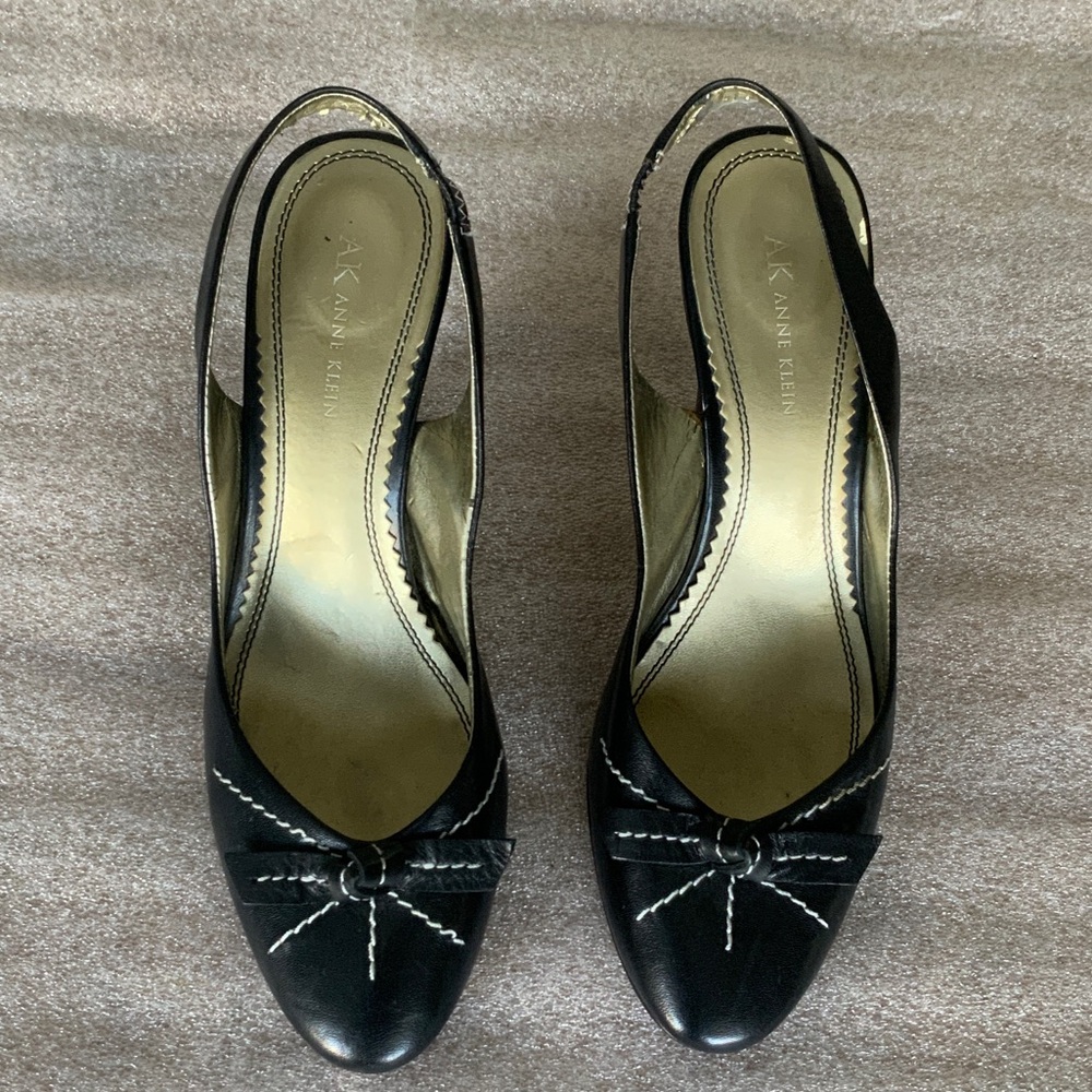 Anne Klein Black Heels with Stitch Detail